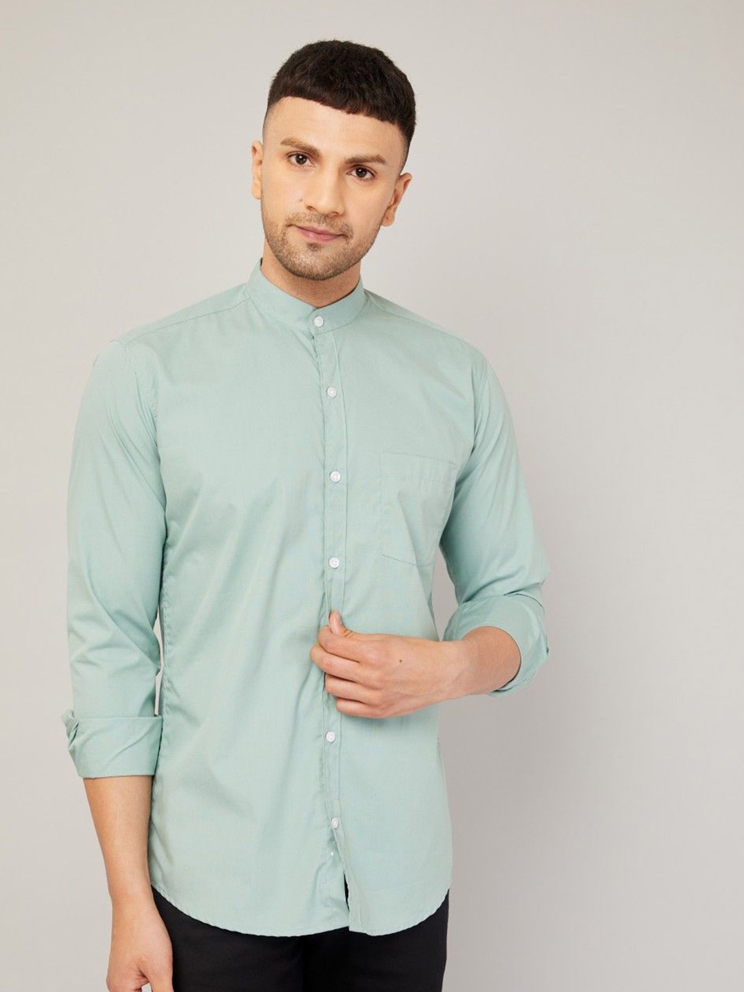 

Le Mec Men Opaque Casual Shirt, Green