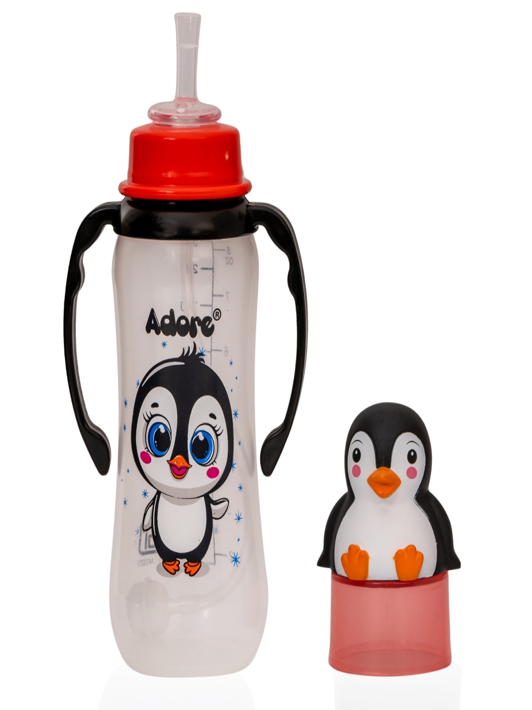 

Adore Aye Character Hood Straw Sipper With Gravity Ball & Twin Handle, Black