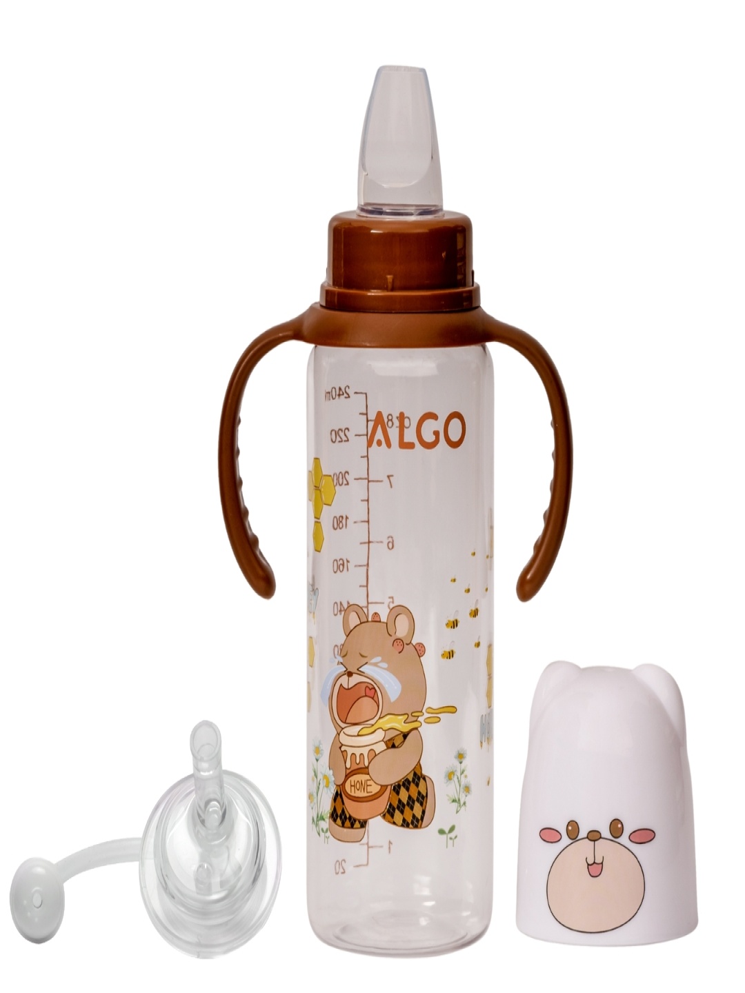 

Adore ALGO Snr.2 In 1 Silicon Spout & Straw Baby Sipper With Gravity Ball, Brown