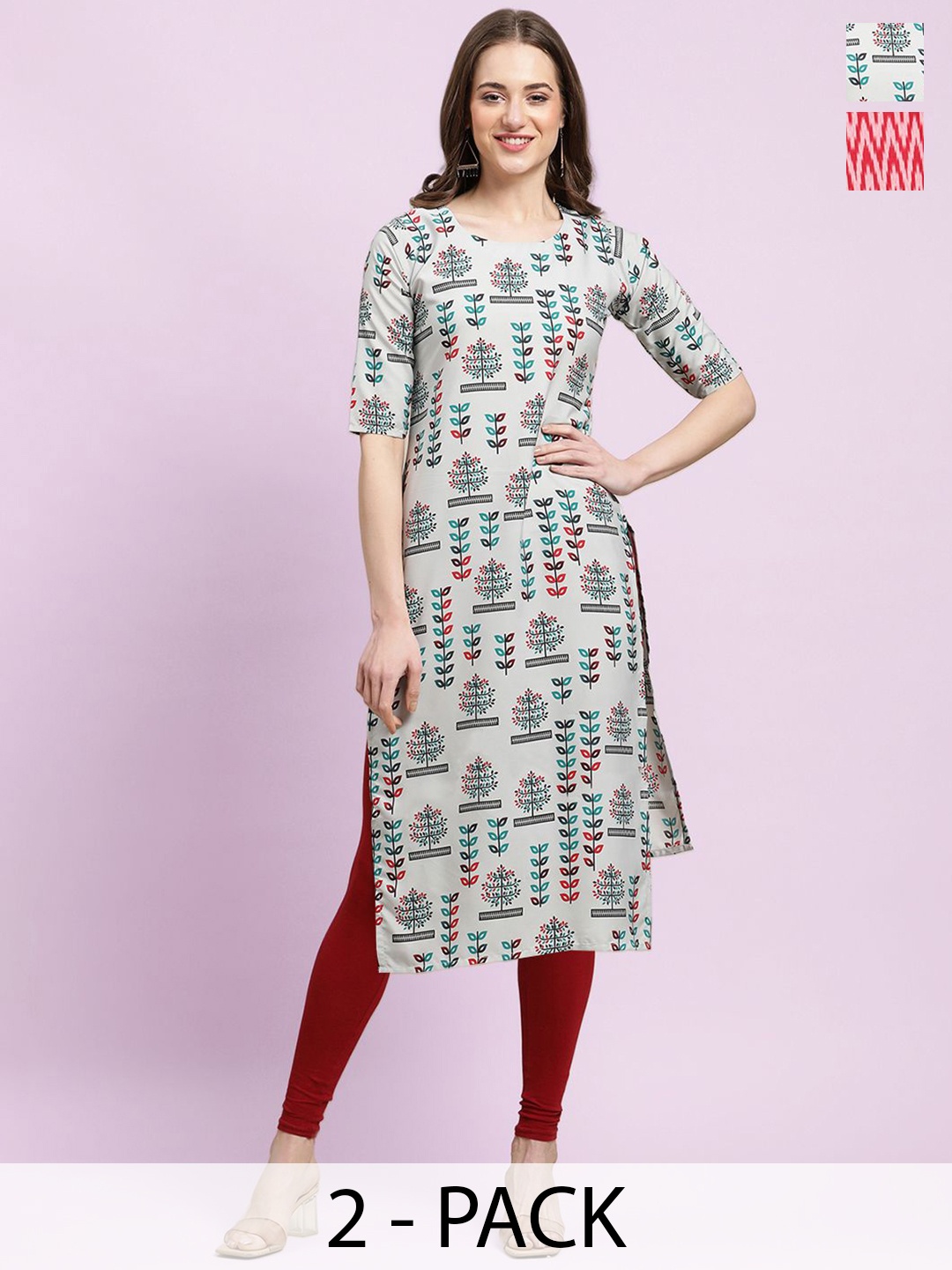 

Moda Rapido Women Ethnic Motifs Printed Floral Crepe Kurta, Multi