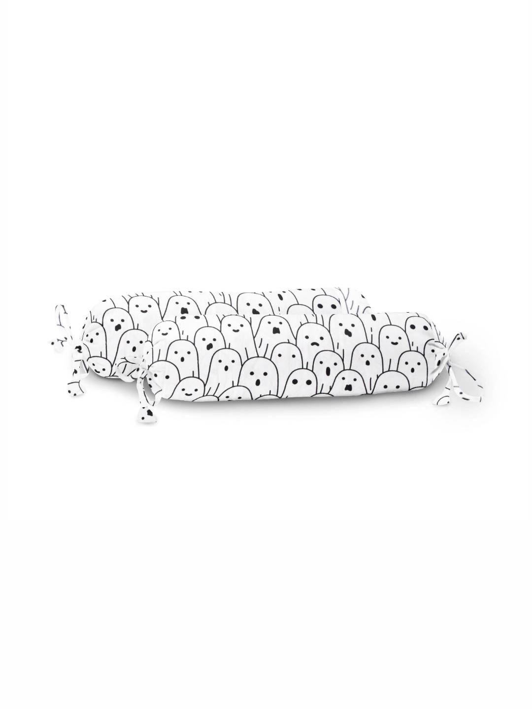 

THE BABY ATELIER Black & White 2 Pieces Cotton Printed Organic Baby Bolster Covers