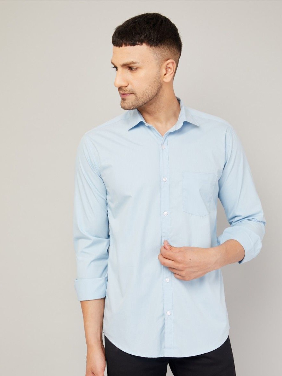 

Le Mec Men Opaque Casual Shirt, Blue