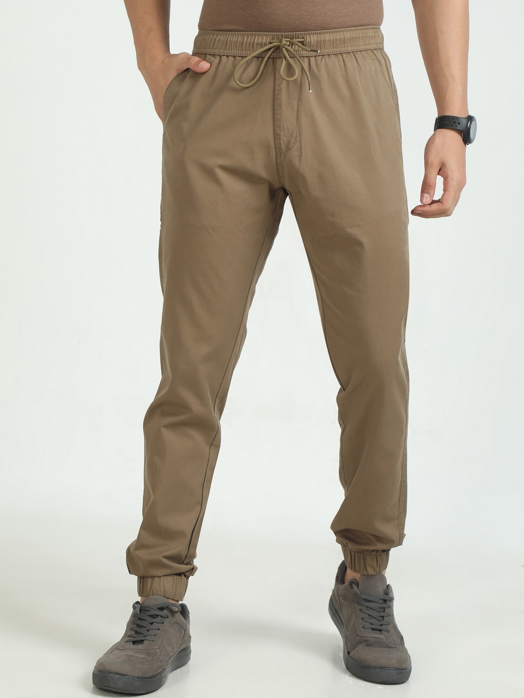 

NEVER NEUD Men Relaxed Air Joggers Trousers, Khaki