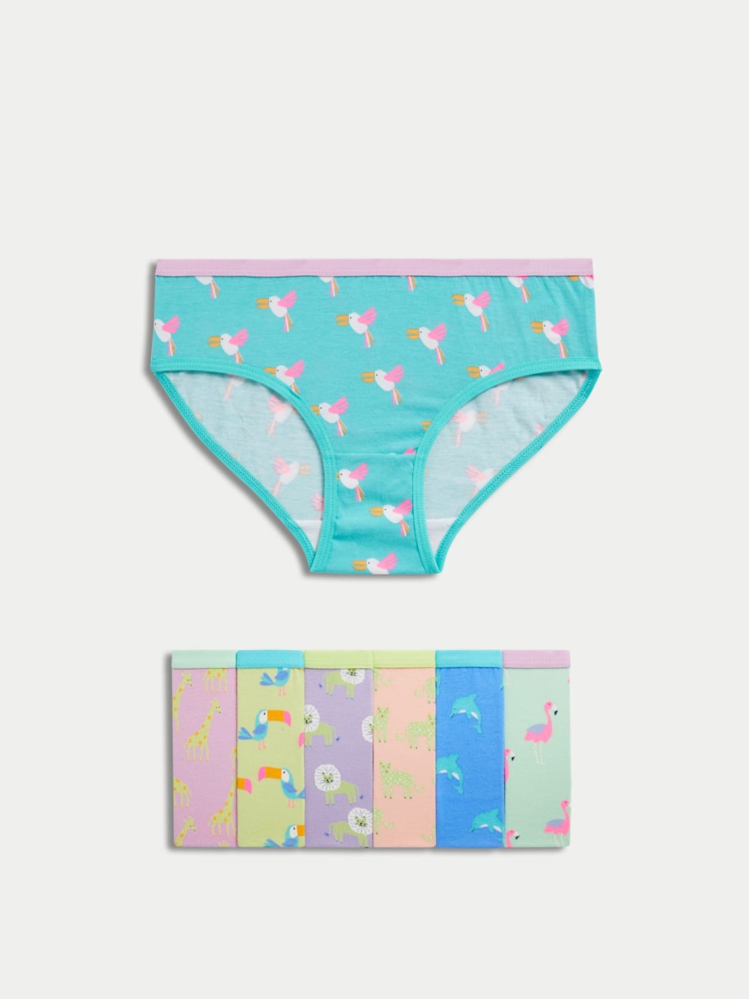 

Marks & Spencer Girls Pack Of 7 Mid Rise Hipster Briefs T711922DMULTI/BRIGHTS_1, Blue