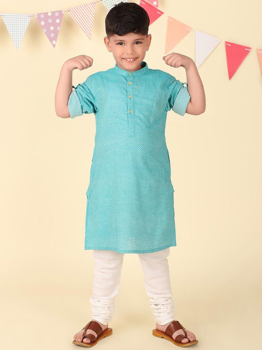 

Fabindia Boys Thread Work Kurta, Blue