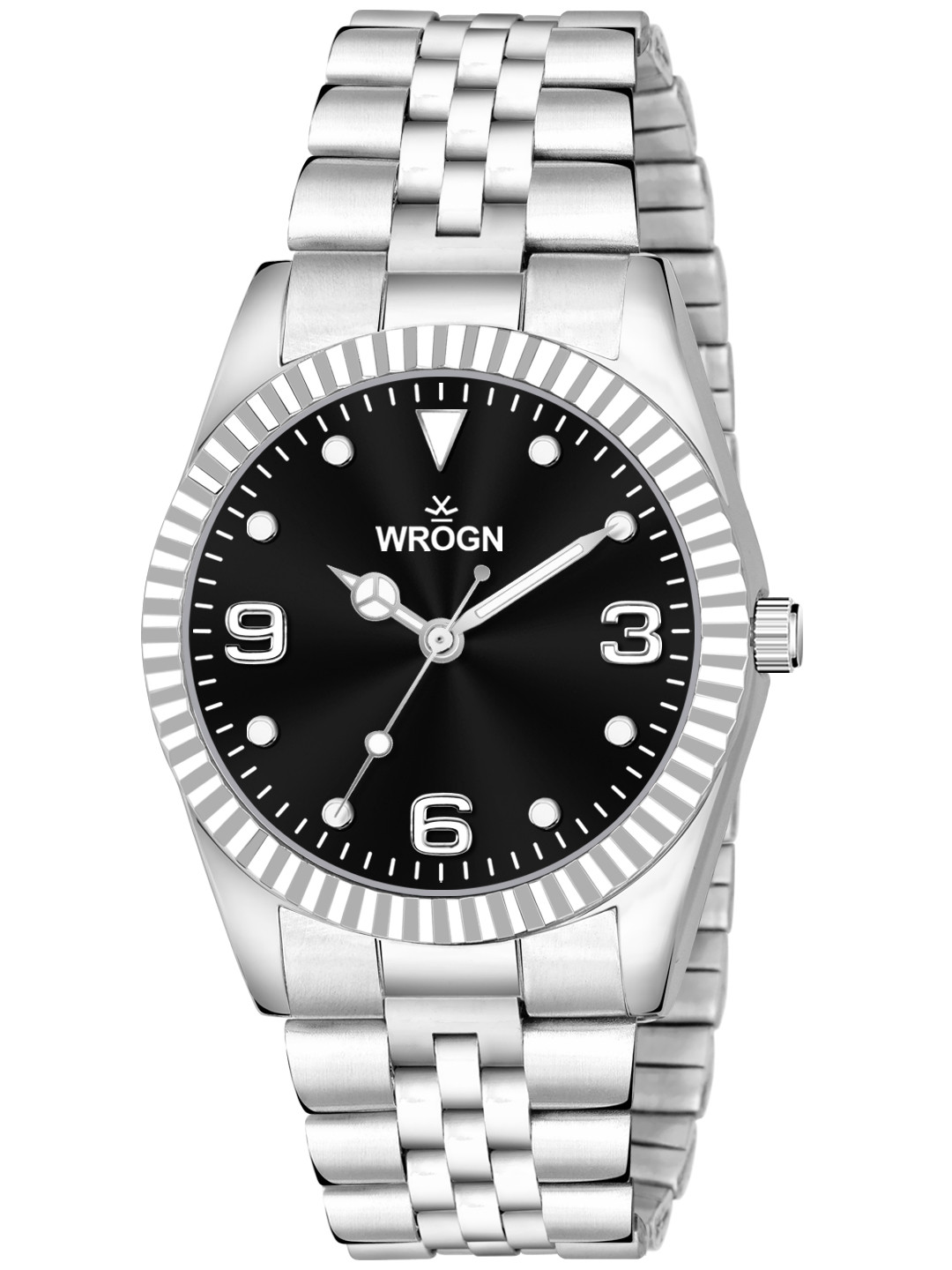 

WROGN Men Analog Watch & Leather Bracelet Gift Set, Black