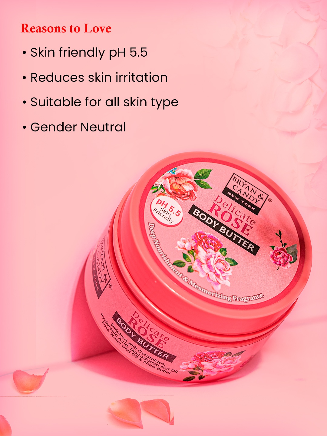 

BRYAN & CANDY NEW YORK Delicate Rose ( pH 5.5) Body Butter- 100 g, Pink