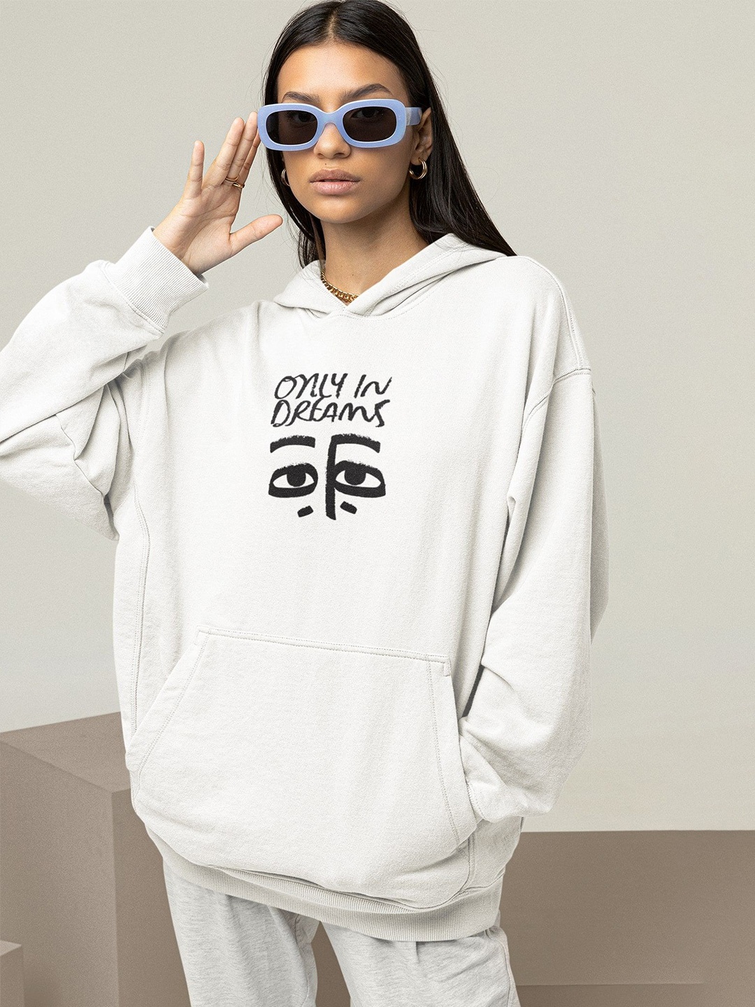 

TheBTclub Women Only In Dreams Hooded Sweatshirt, White