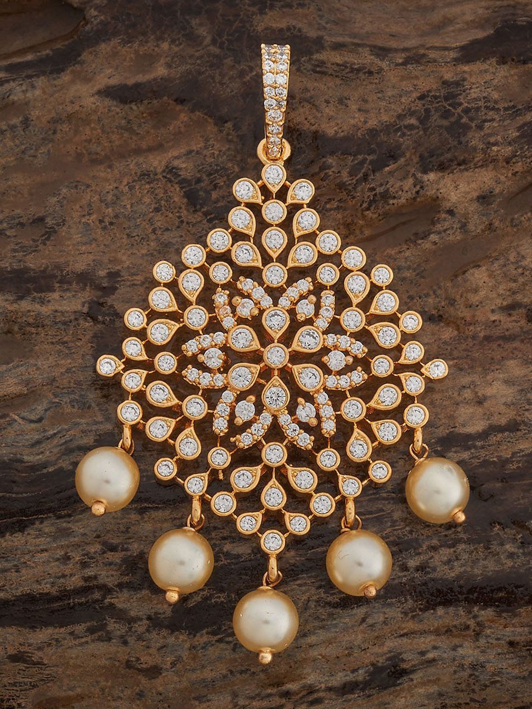 

Kushal's Fashion Jewellery Gold-Plated Floral Pendants