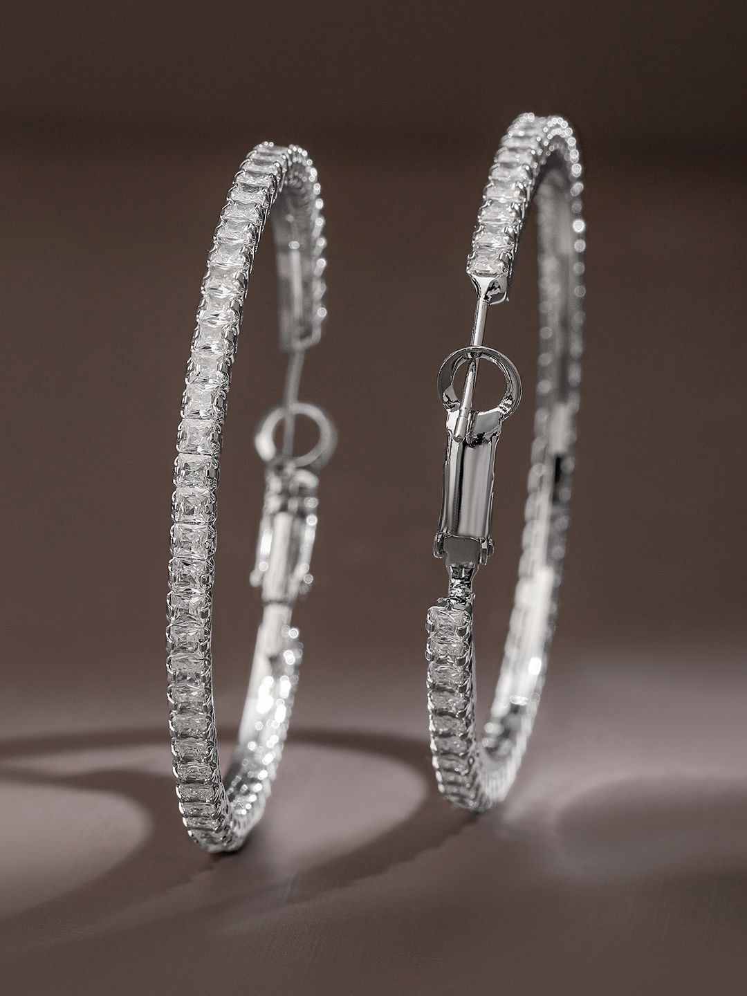 

Rubans Voguish Classic Hoop Earrings, Silver