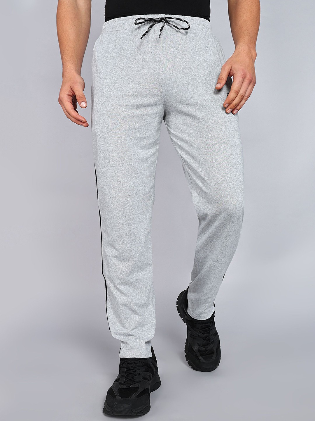

Moda Rapido Men Cotton Mid Rise Track Pants, Grey melange