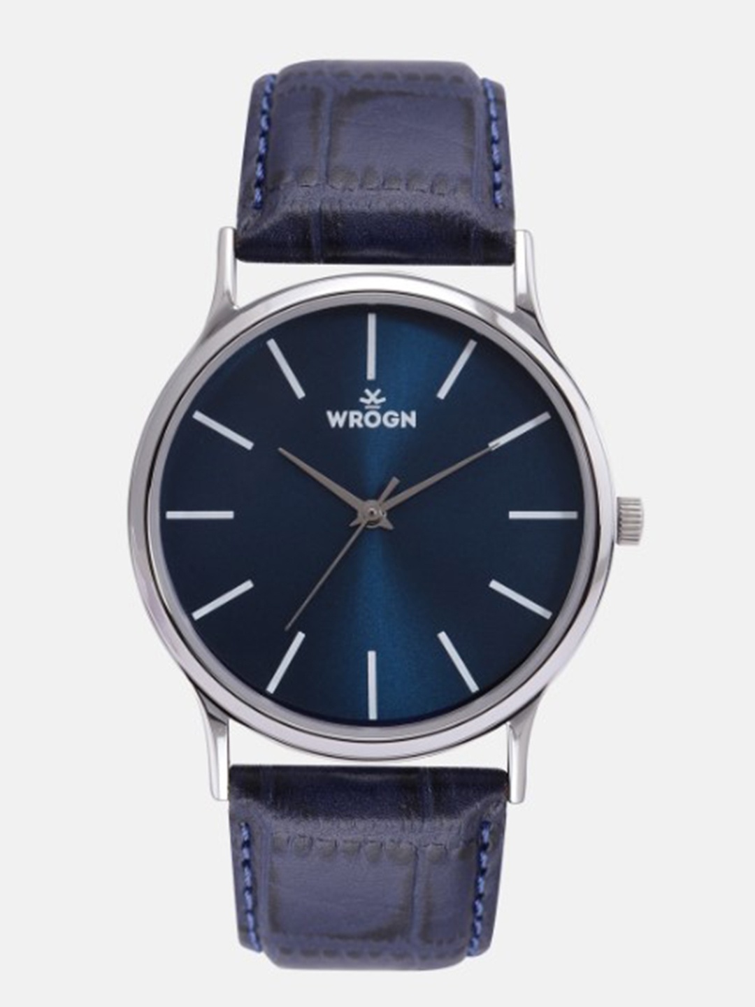 

WROGN Men Analog Watch & Leather Bracelet Gift Set WRNWJ Set-47, Blue