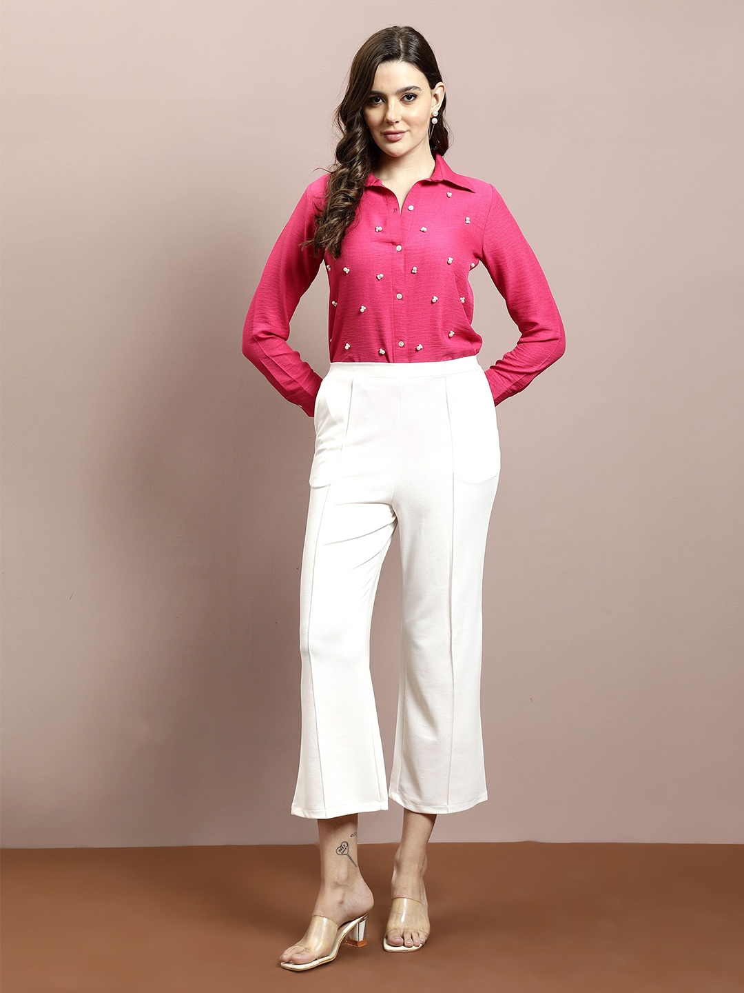 

Athena Women Relaxed Opaque Party Shirt, Fuchsia