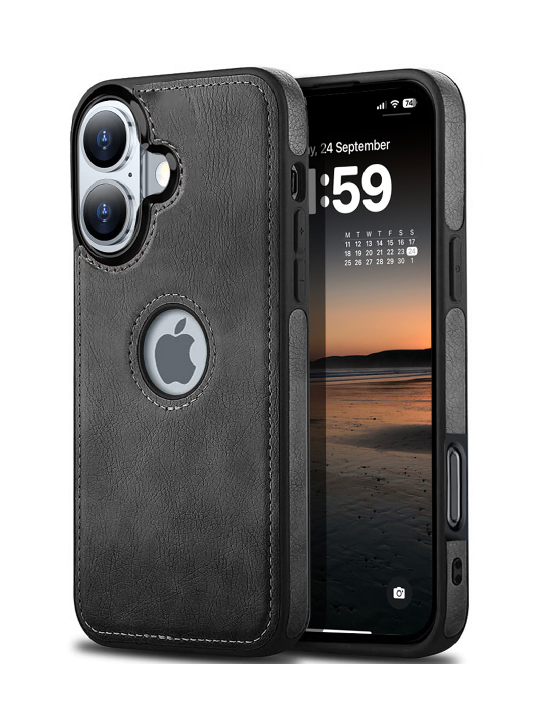 

Karwan Solid Printed iPhone 16 Back Case Mobile Accessories, Black
