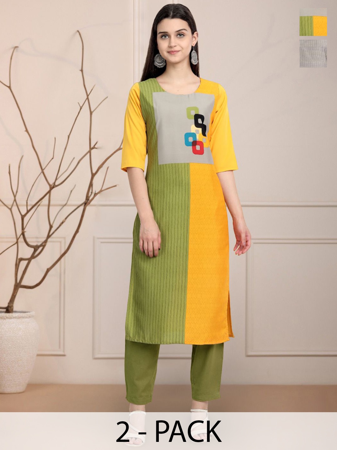 

Moda Rapido Women Ethnic Motifs Printed Floral Crepe Kurta, Multi