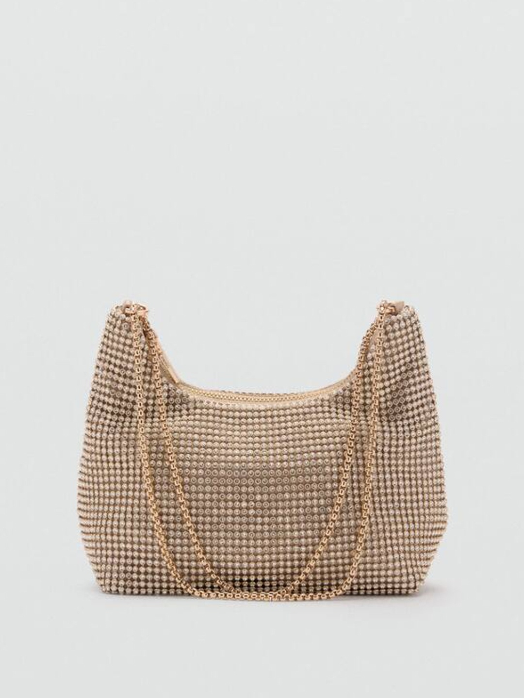 

MANGO Embellished Structured Shoulder Bag, Gold