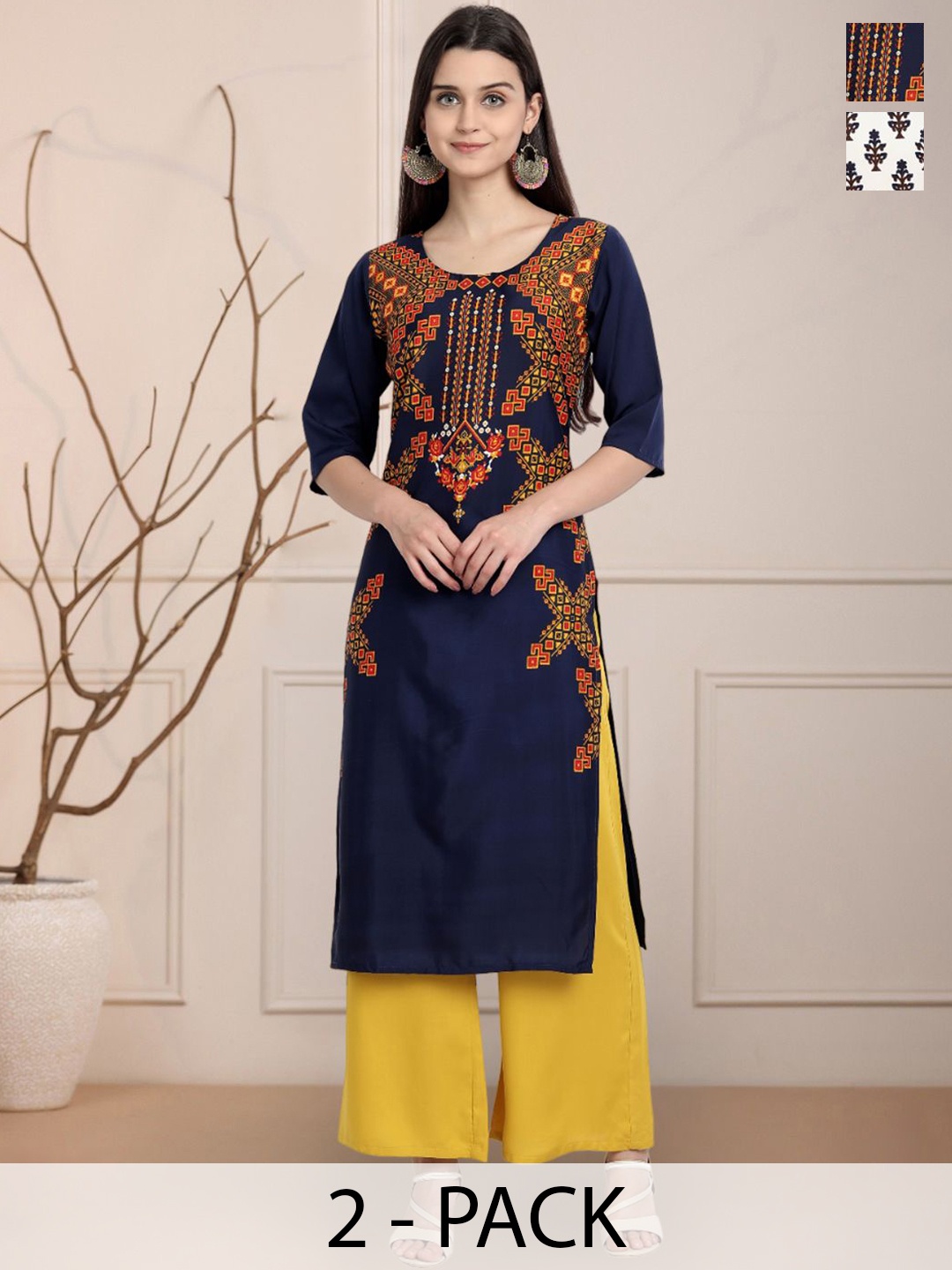 

Moda Rapido Women Ethnic Motifs Printed Floral Crepe Kurta, Multi