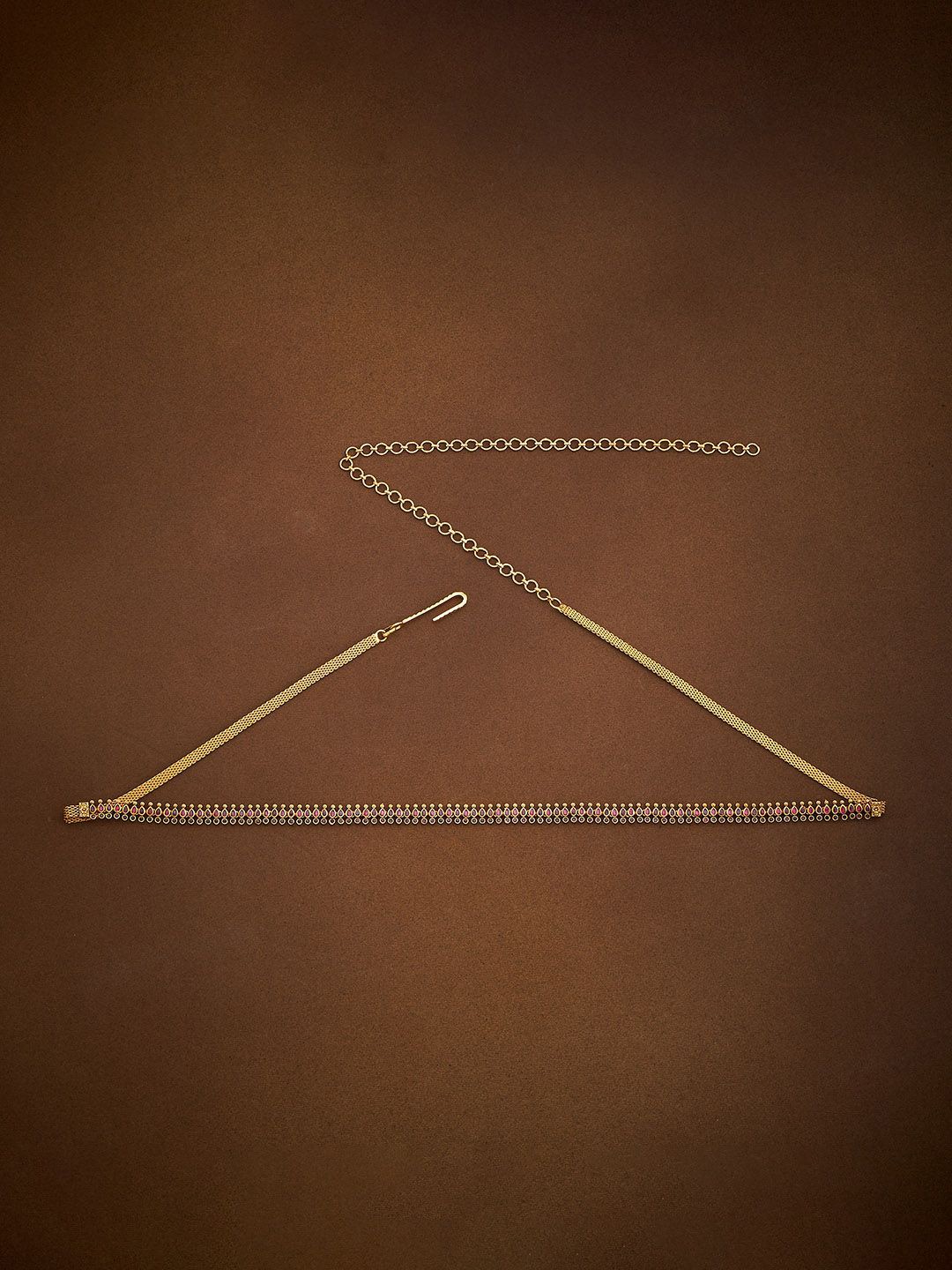 

Kushal's Fashion Jewellery Gold-Plated Stone Studded Waist Chain Antique Kamarband
