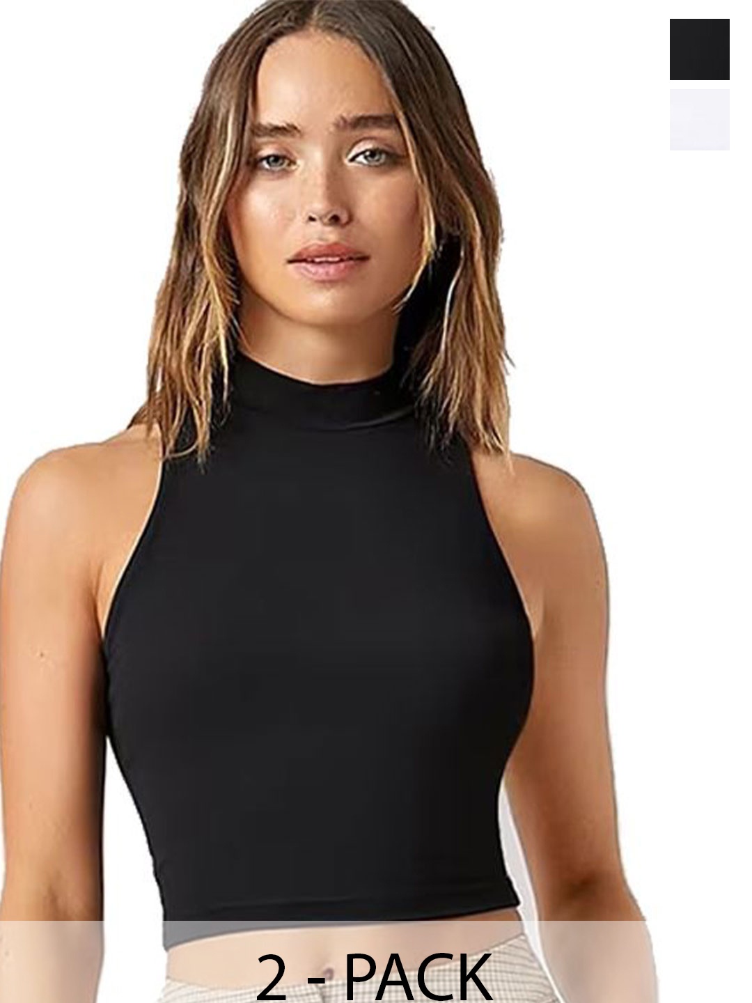 

SRISARAS Tank Crop Top, White