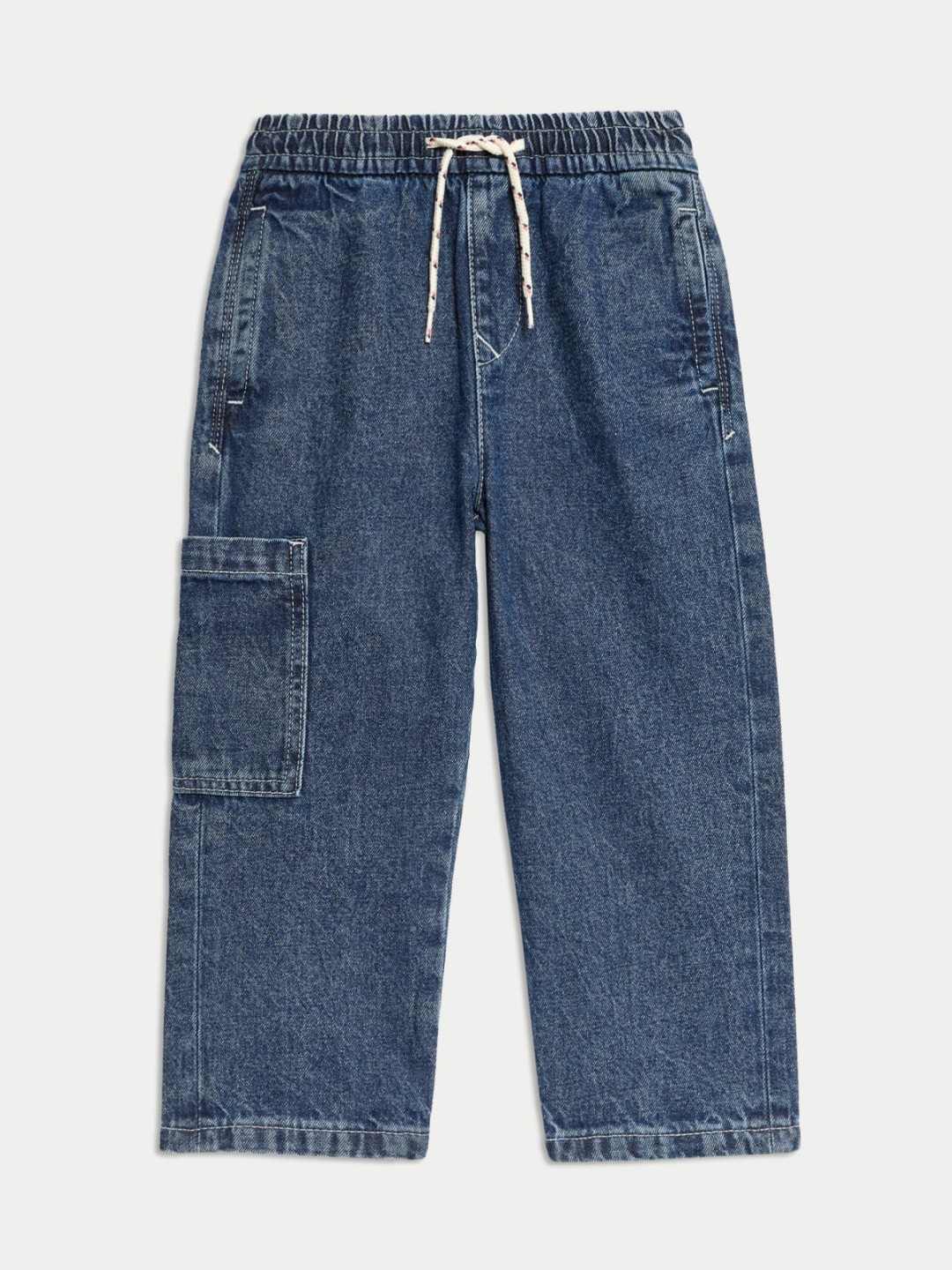 

Marks & Spencer Boys Relaxed Fit High-Rise Low Distress Jeans, Blue