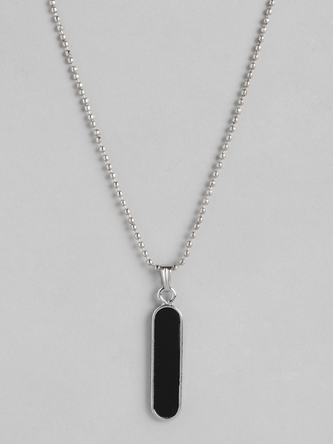 

PARIS HAMILTON Unisex Geometric Pendant with Chains, Black