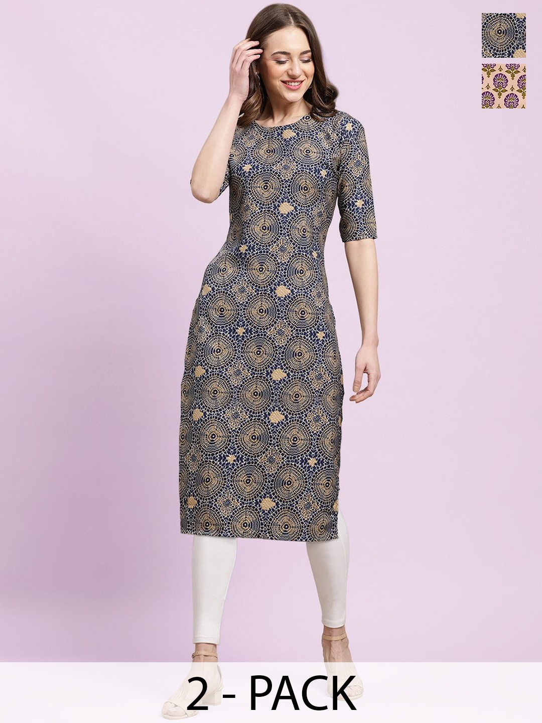 

Moda Rapido Women Ethnic Motifs Printed Floral Crepe Kurta, Multi