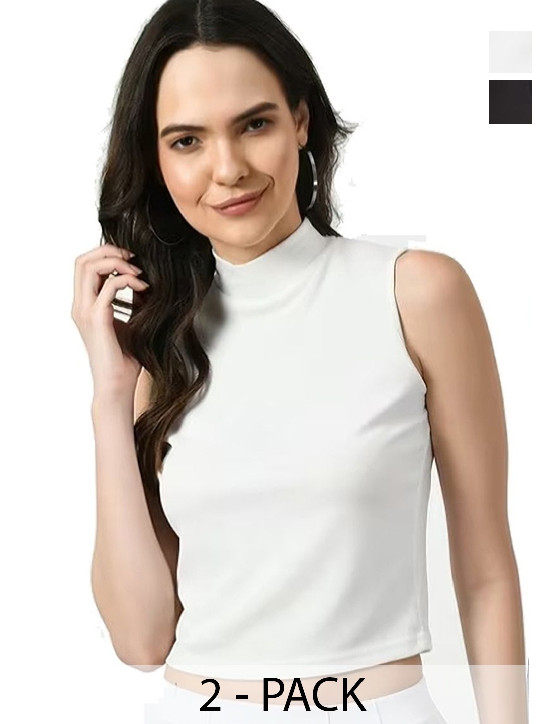 

SRISARAS Tank Crop Top, White