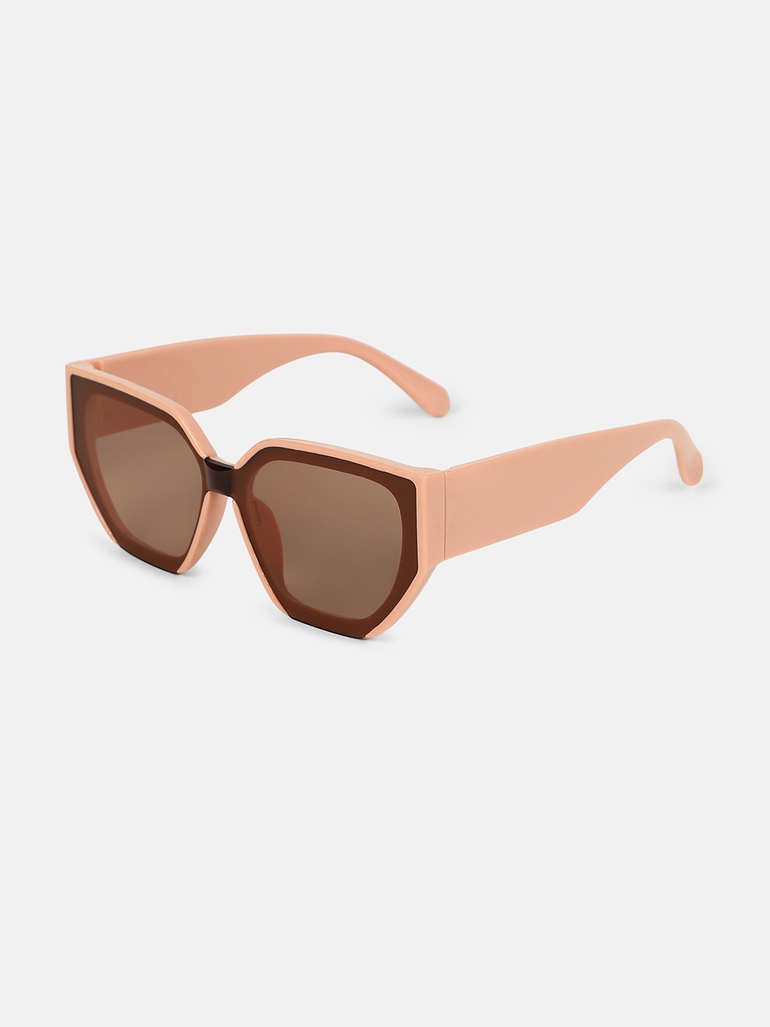 

HAUTE SAUCE by Campus Sutra Women's The Avenue Cateye Sunglass - Nude Pink