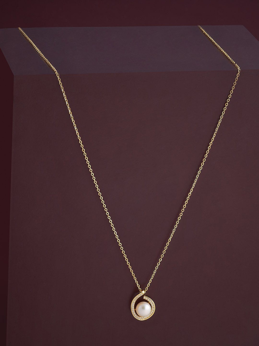 

Kushal's Fashion Jewellery 92.5 Silver Gold-Plated Pendants with Chains