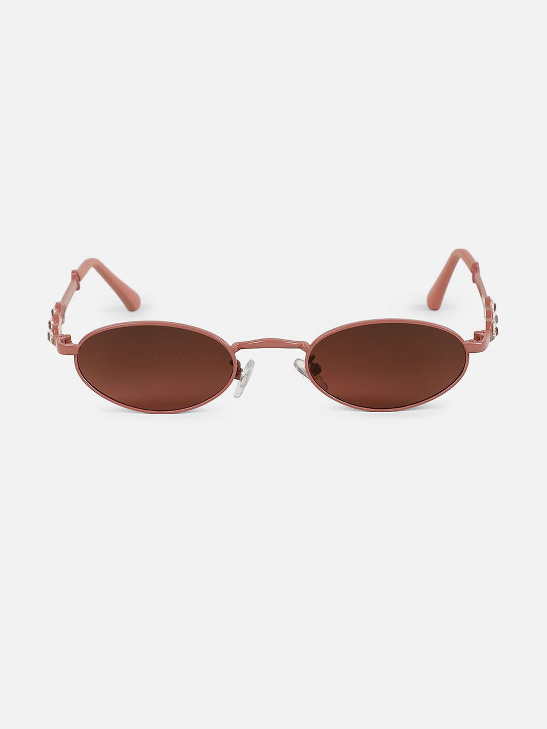 

HAUTE SAUCE by Campus Sutra Women The Pastel Bijou Oval Sunglass Flamingo Pink
