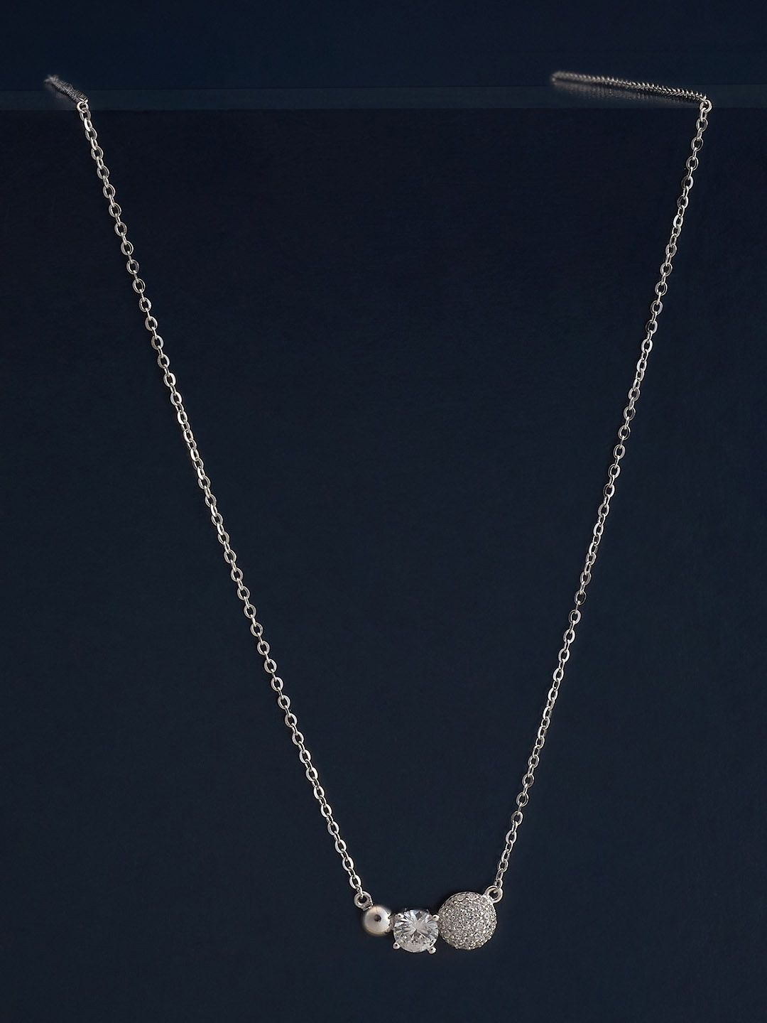 

Kushal's Fashion Jewellery Sterling Silver Rhodium-Plated Chain, White