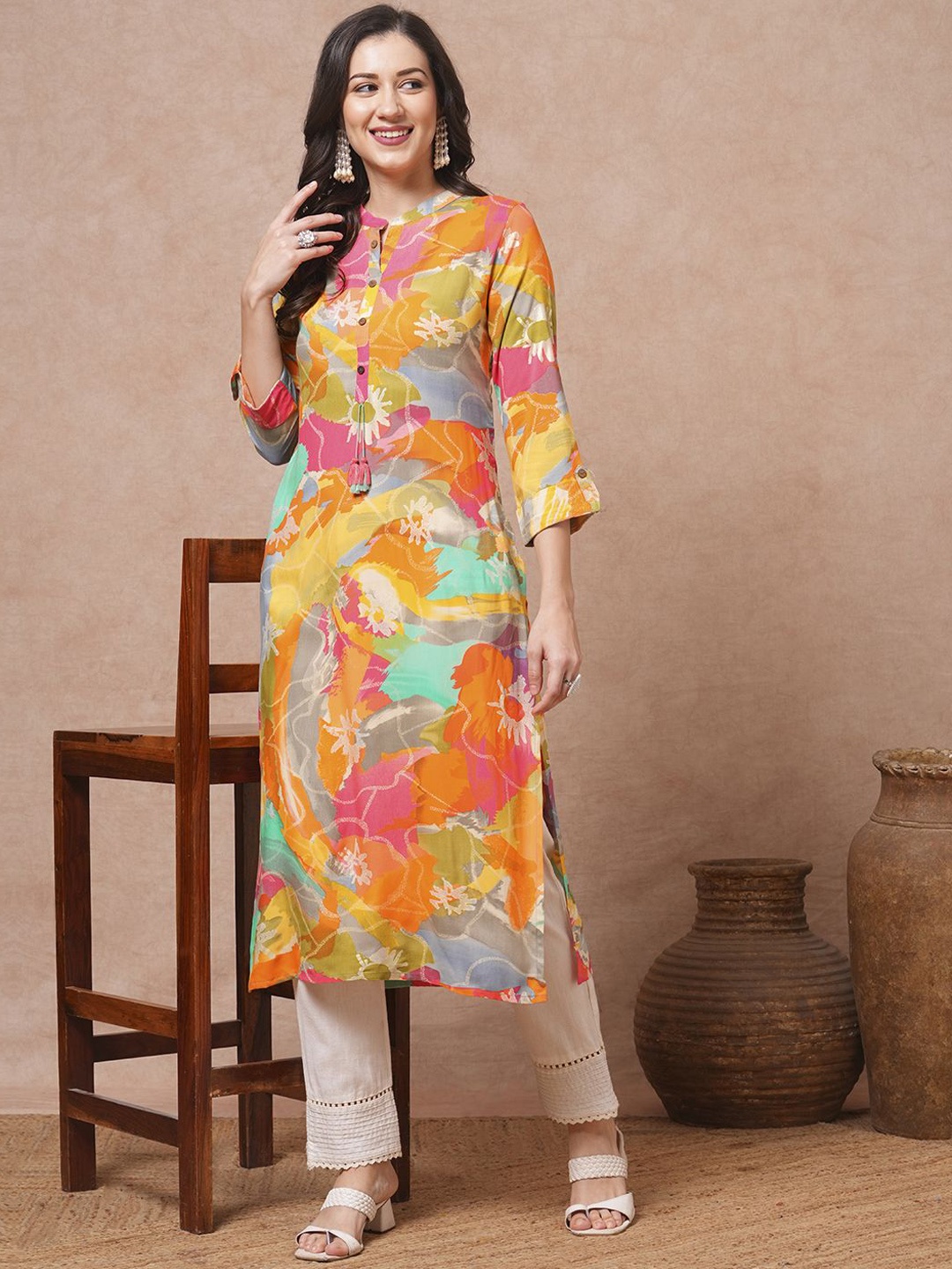 

FASHOR Women Printed Kurta, Multi