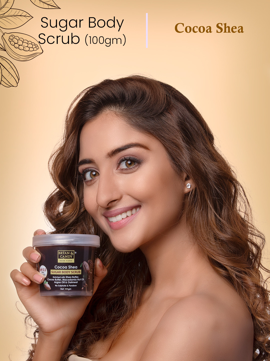 

BRYAN & CANDY NEW YORK Cocoa Shea Sugar Body Scrub 100 g, Brown