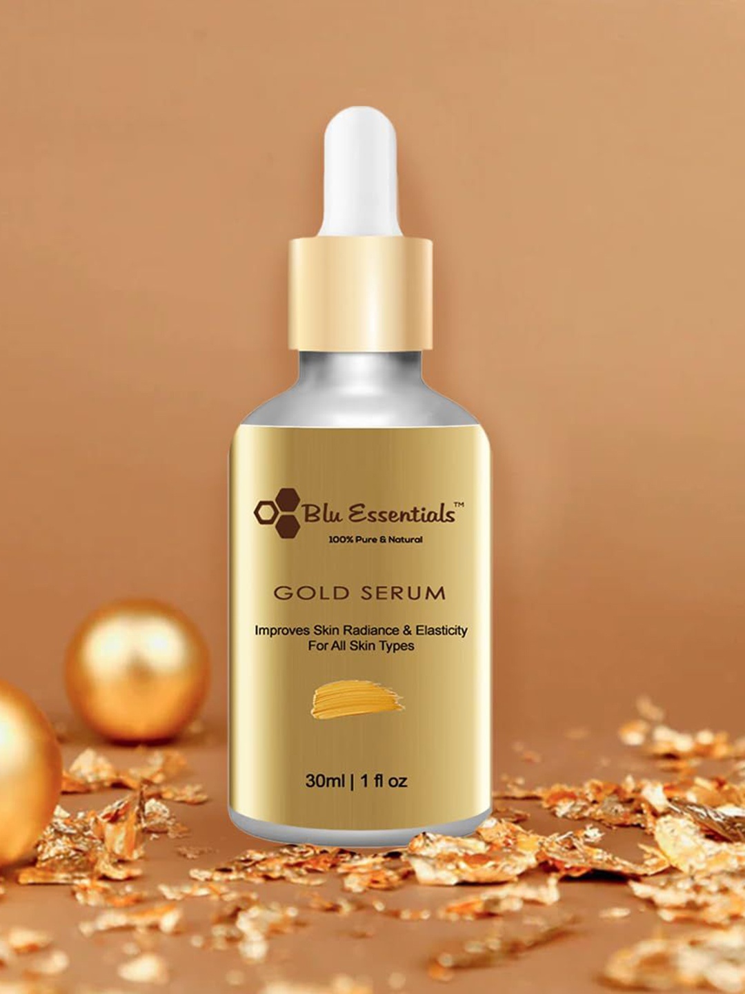 

Blu Essentials 24K Gold Face Serum With Aloevera For Hydration - 30 ml