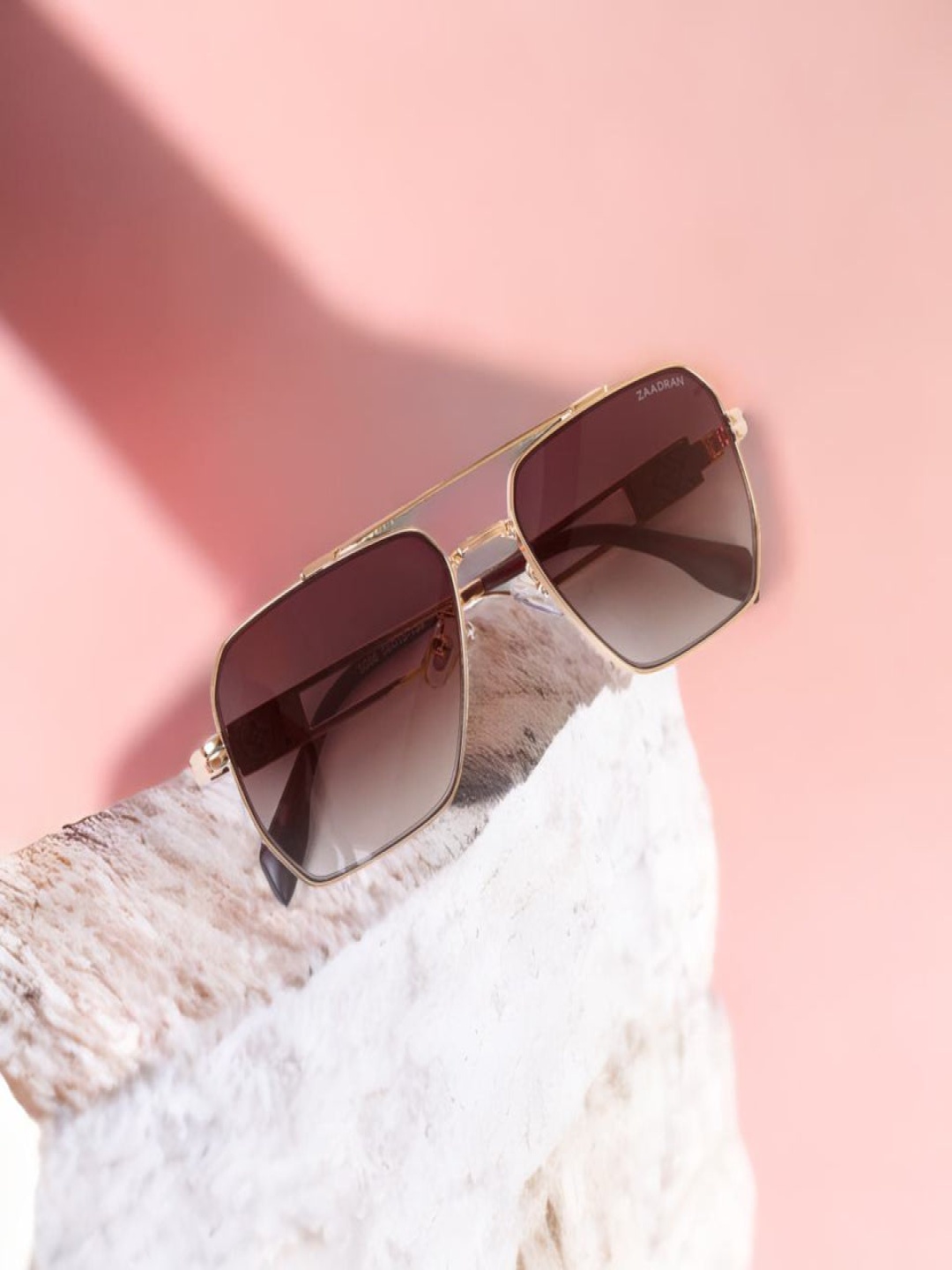 

ZAADRAN Unisex Aviator Sunglasses with Polarised and UV Protected Lens, Brown