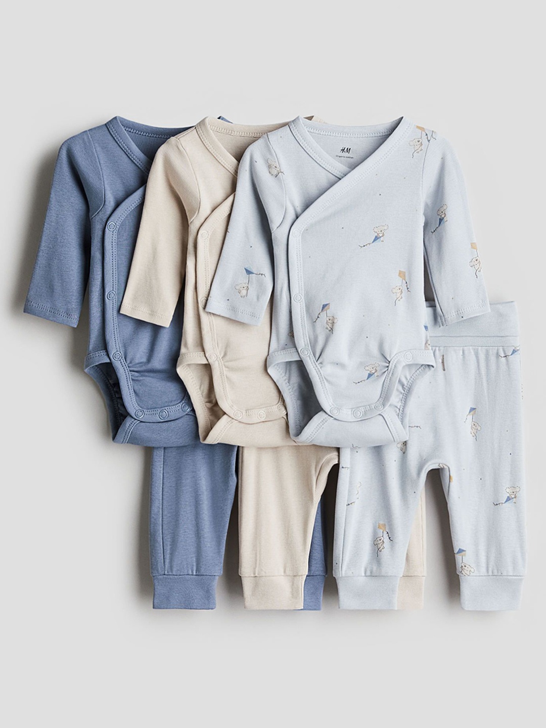 

H&M 6-Piece Bodysuit & Trousers Set, Beige