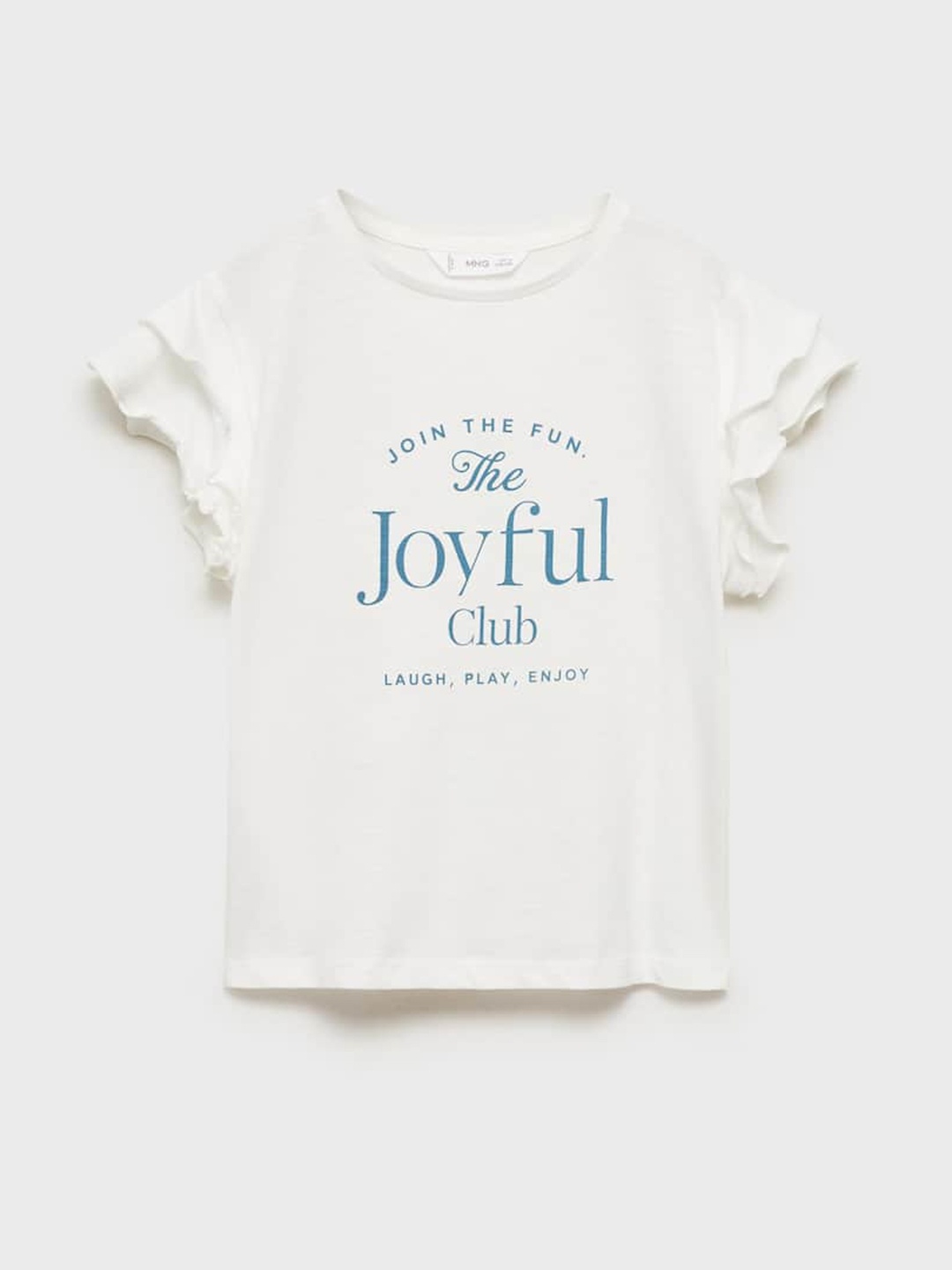

Mango Kids Girls Printed Layered Sleeves Pure Cotton T-shirt, Off white