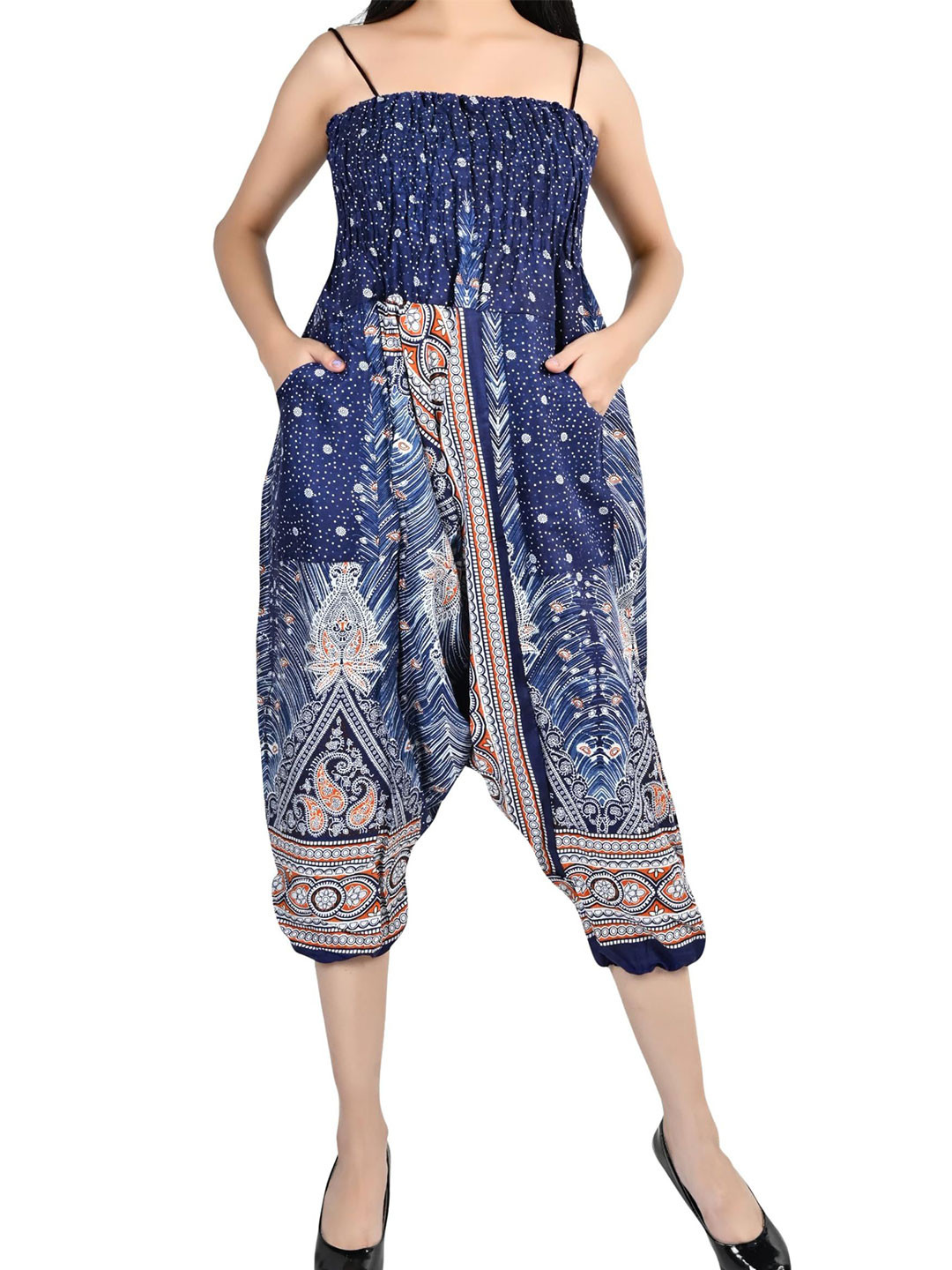 

NarNari Women Pack Of 3 Printed Mid-Rise Harem Pants, Green