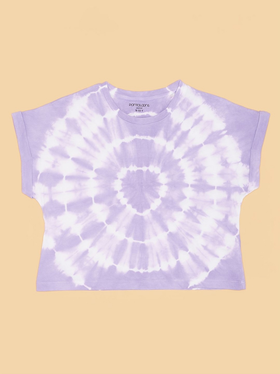 

Pantaloons Junior Girls Abstract Printed Round Neck Cotton T-shirt, Purple