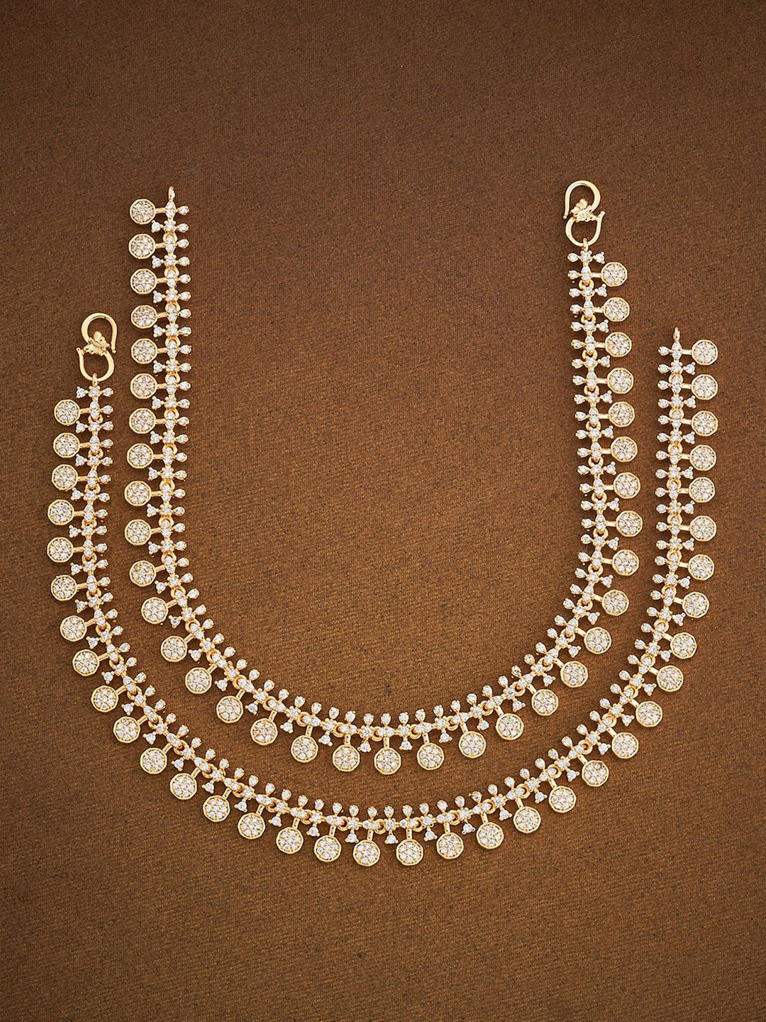 

Kushal's Fashion Jewellery White Gold-Plated Cubic Zircon Anklet