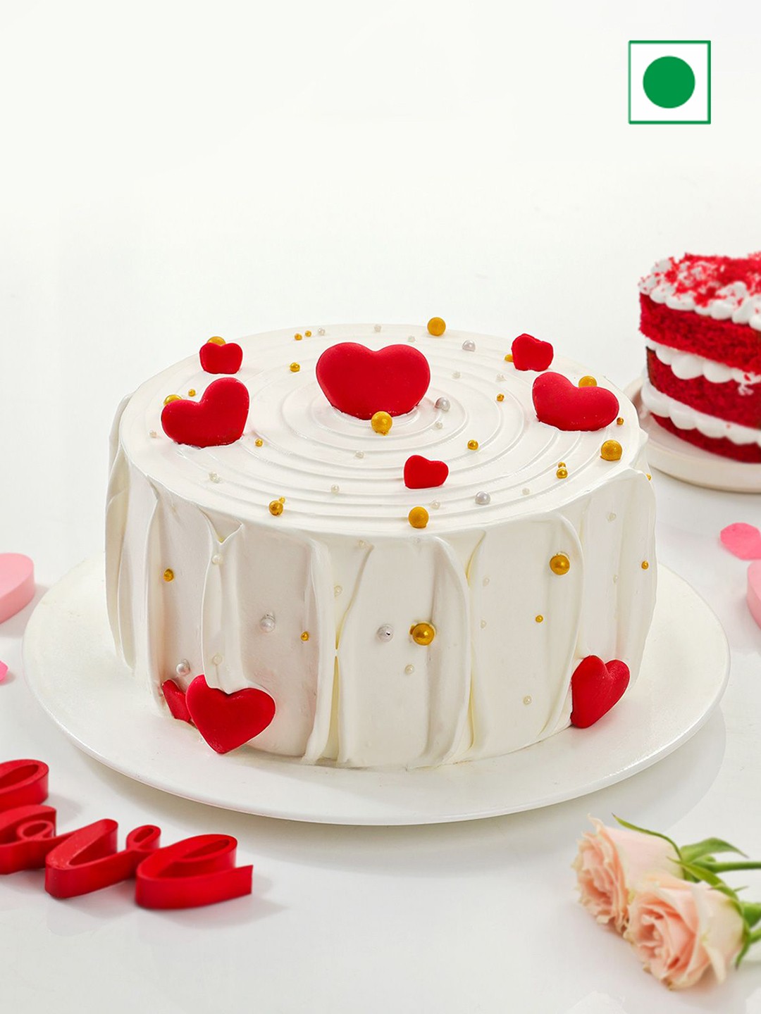 

IGP Red Velvet Eggless Round Shape Cake - 400g, White