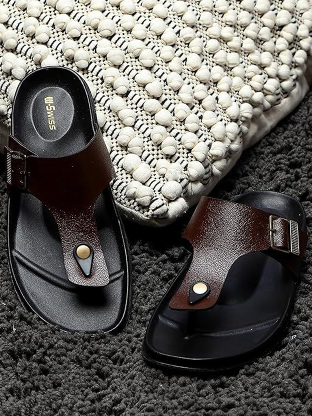 

BRAND VILLA Men Comfort Sandals, Brown