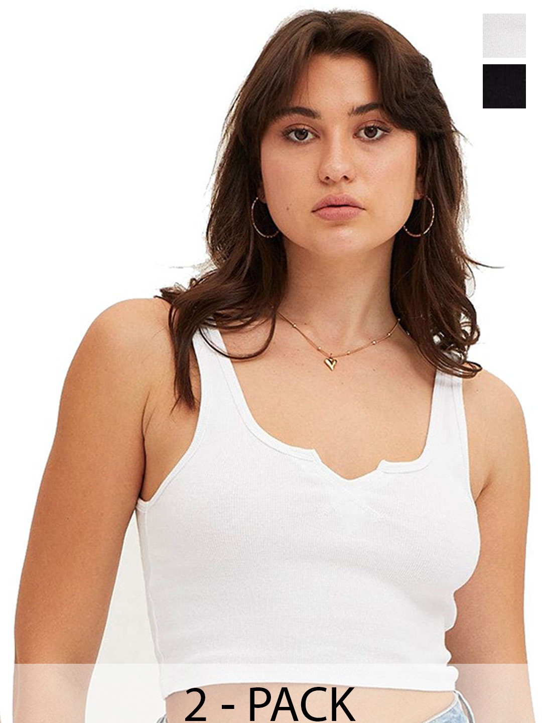 

SRISARAS Sweetheart Neck Tank Crop Top, White