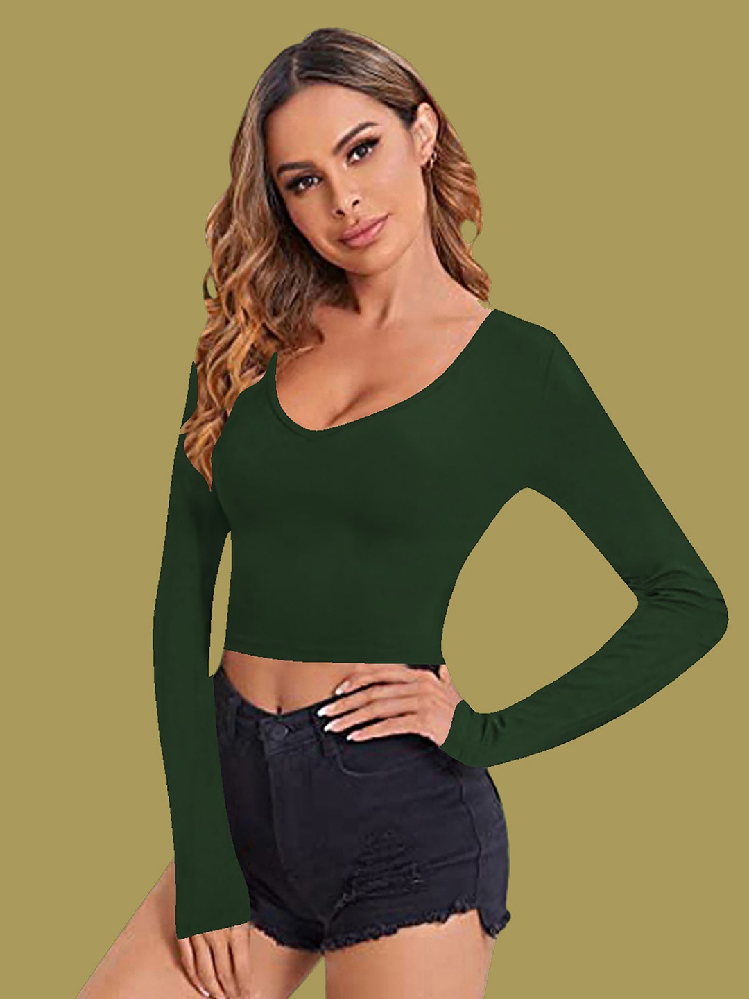 

Dream Beauty Fashion Crop Top, Green