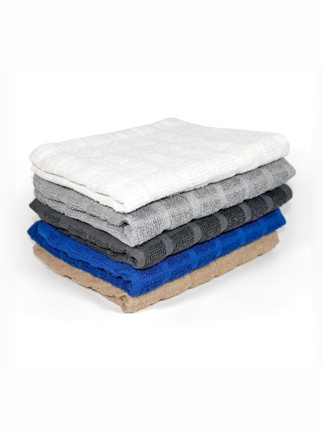 

PRAKARTIK 5 Pieces Blue & White Checked Pure Cotton Kitchen Towels