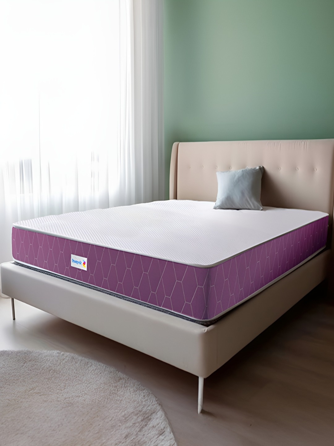 

Sleepwell Purple and White Textured Memory Foam Queen Ortho Mattress