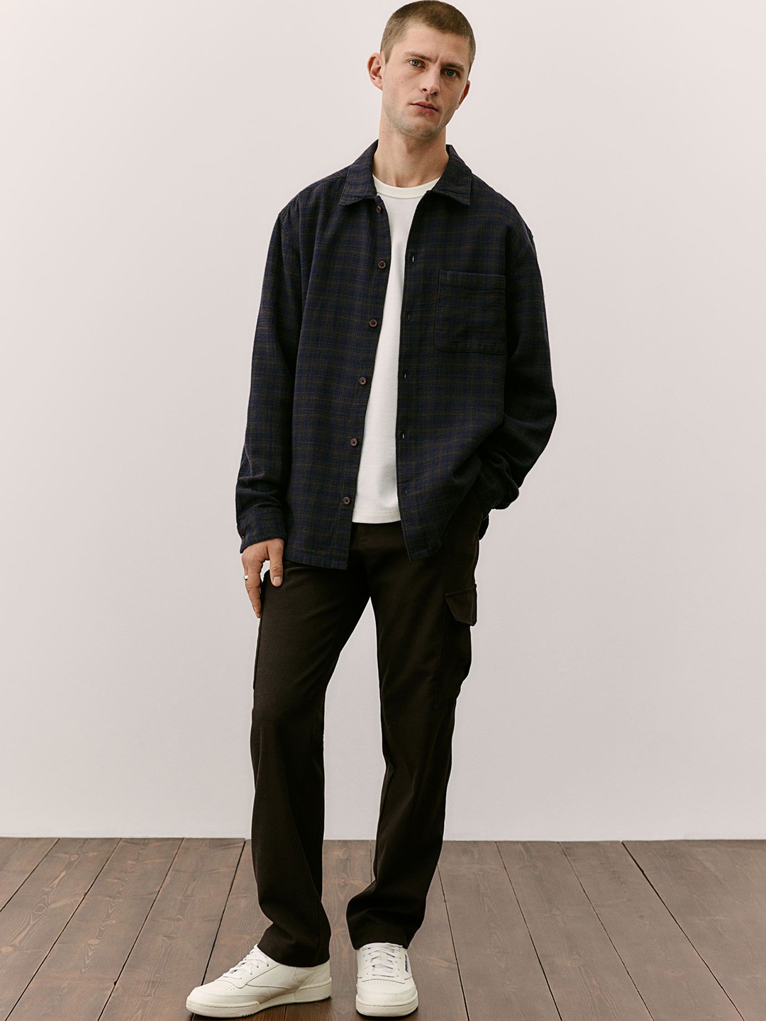 

H&M Regular Fit Cargo Trousers, Brown