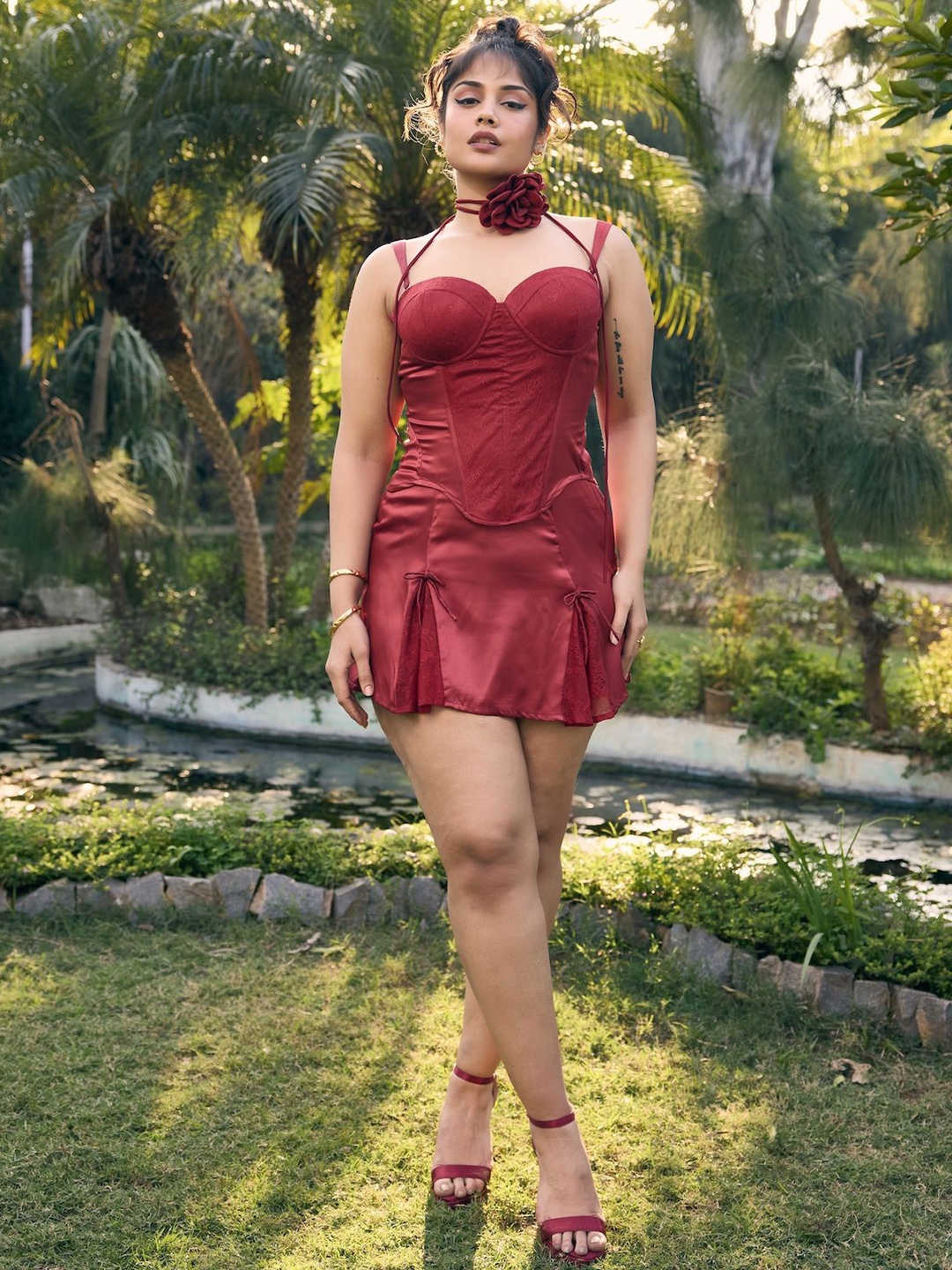 

Lea Clothing Co. Women Davina Red A-Line Mini Skirt