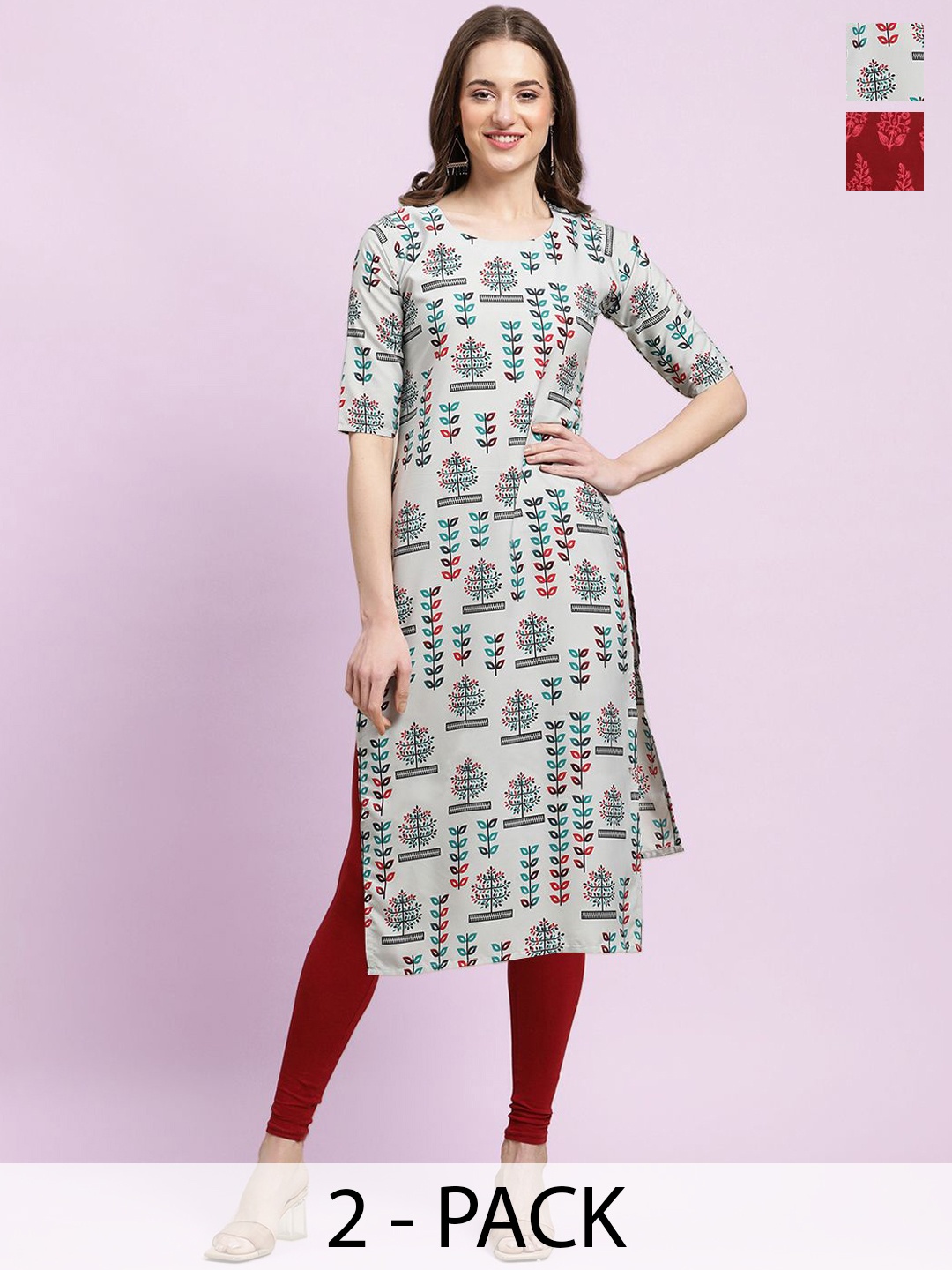 

Moda Rapido Women Ethnic Motifs Printed Floral Crepe Kurta, Multi