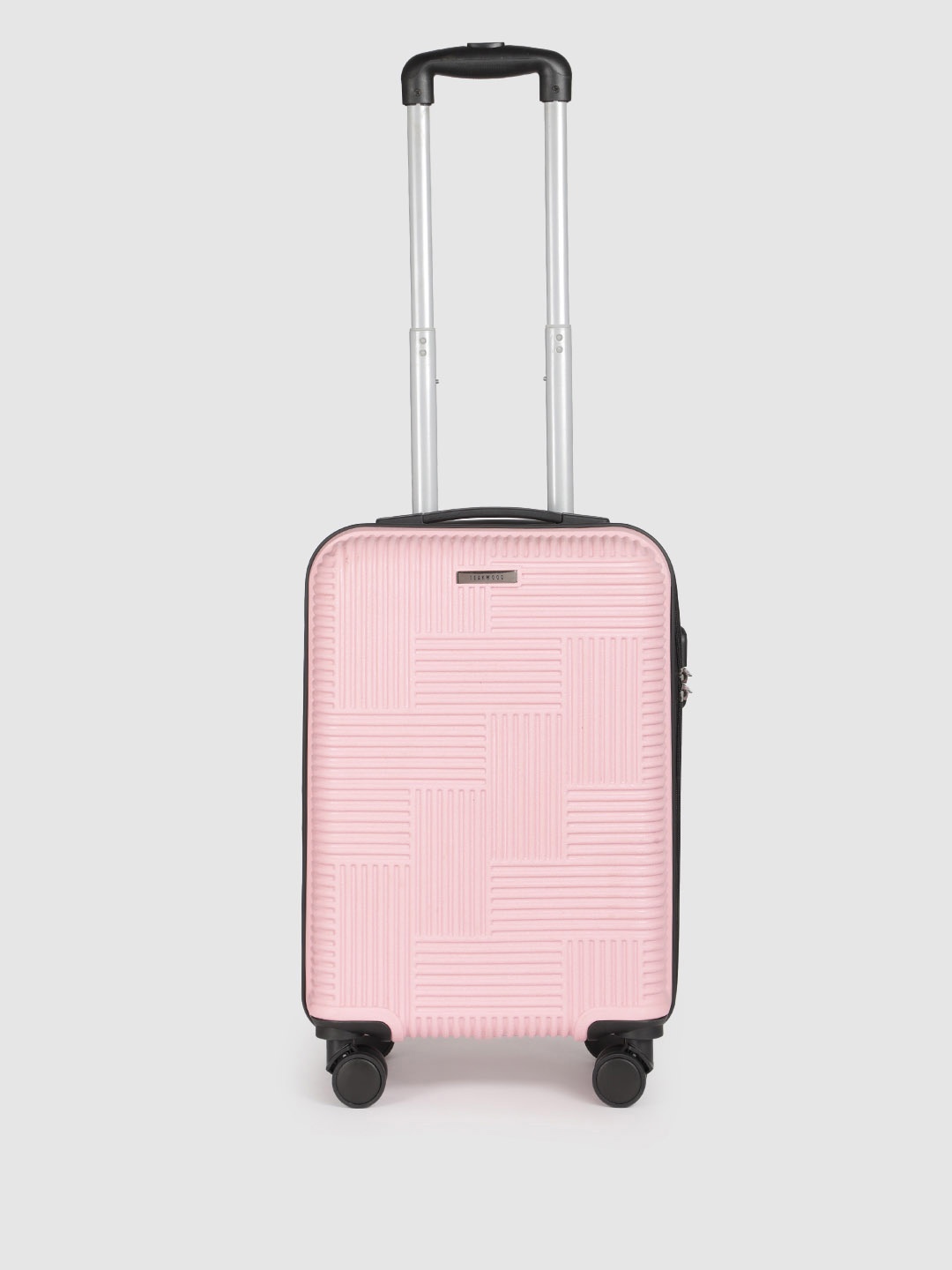 

Teakwood Leathers Andaman 360-Degree Rotation Hard Sided Cabin Size Trolley Bag - 38L, Pink
